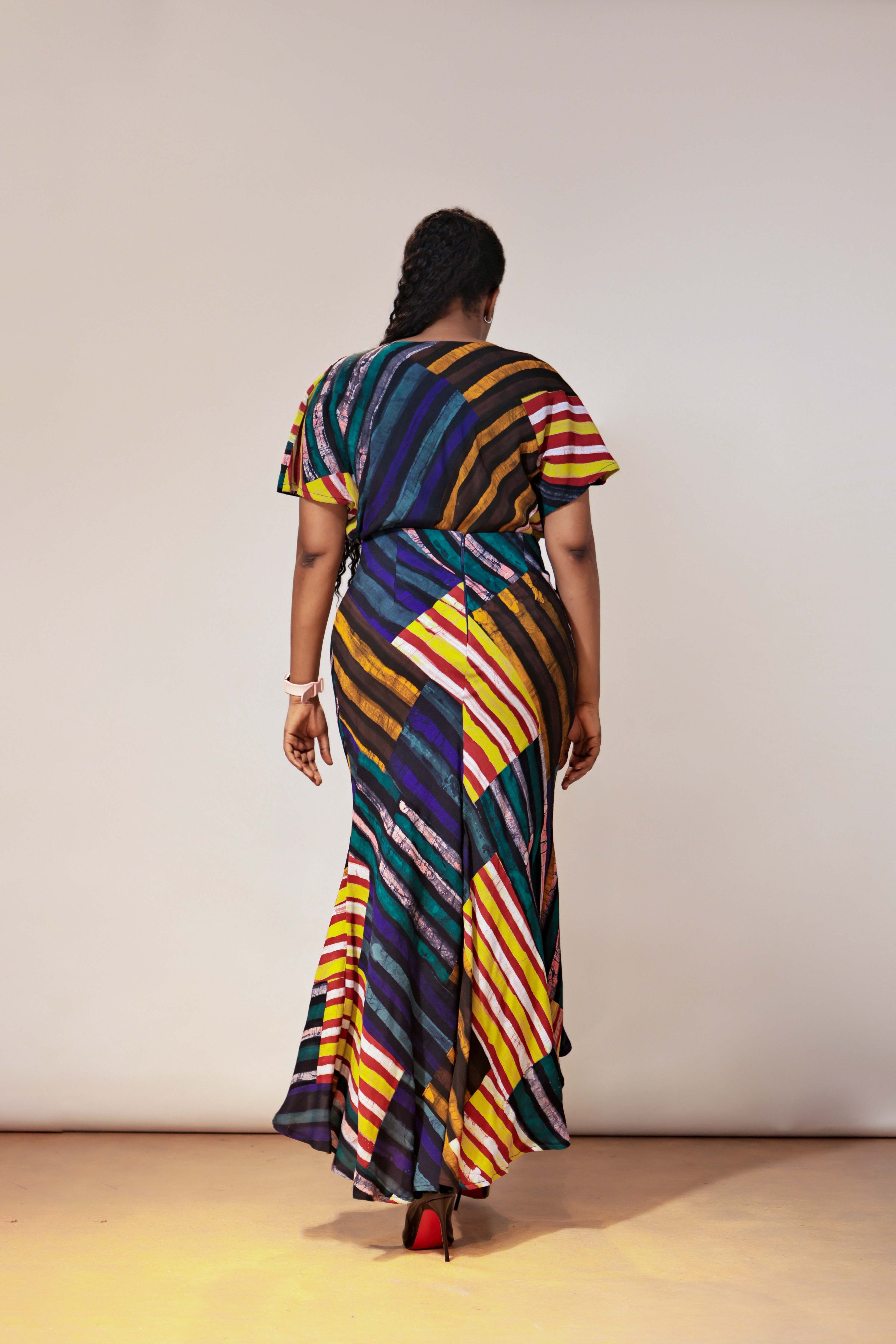 The Cowl Neck Blouse and Asymmetric Skirt set