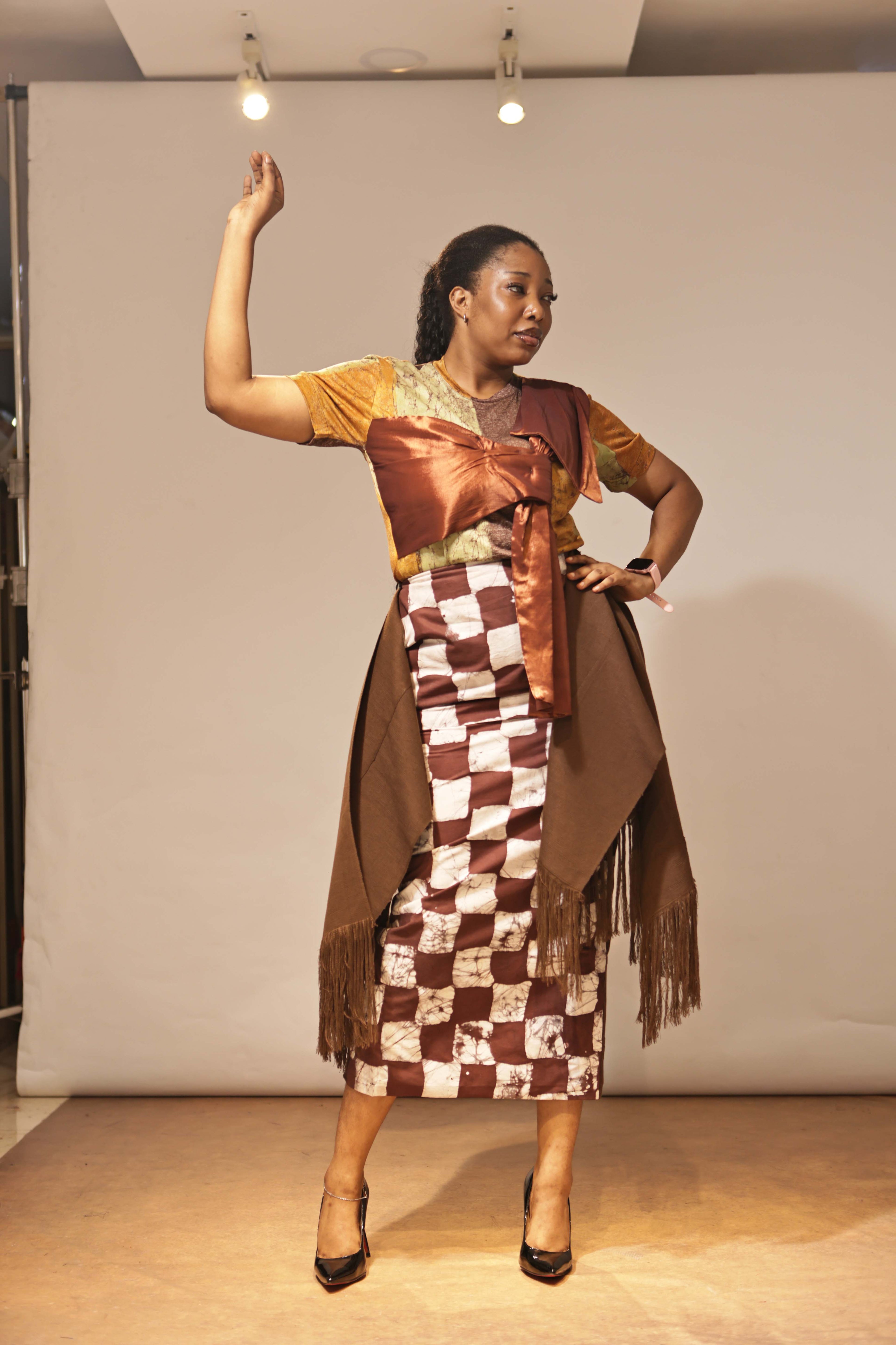 The Amure Asooke Adire pencil skirt