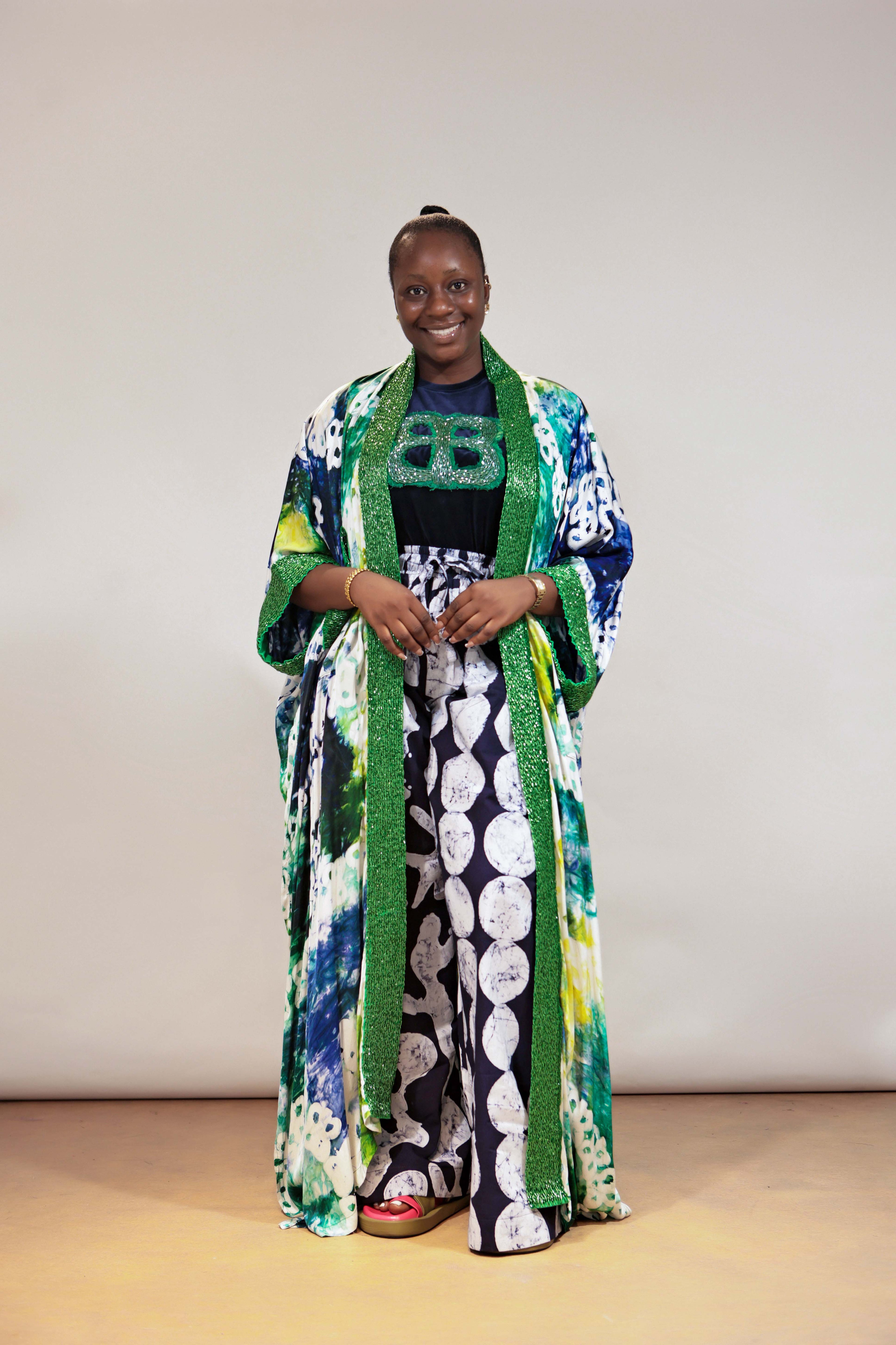 Logo silk embellished kimono