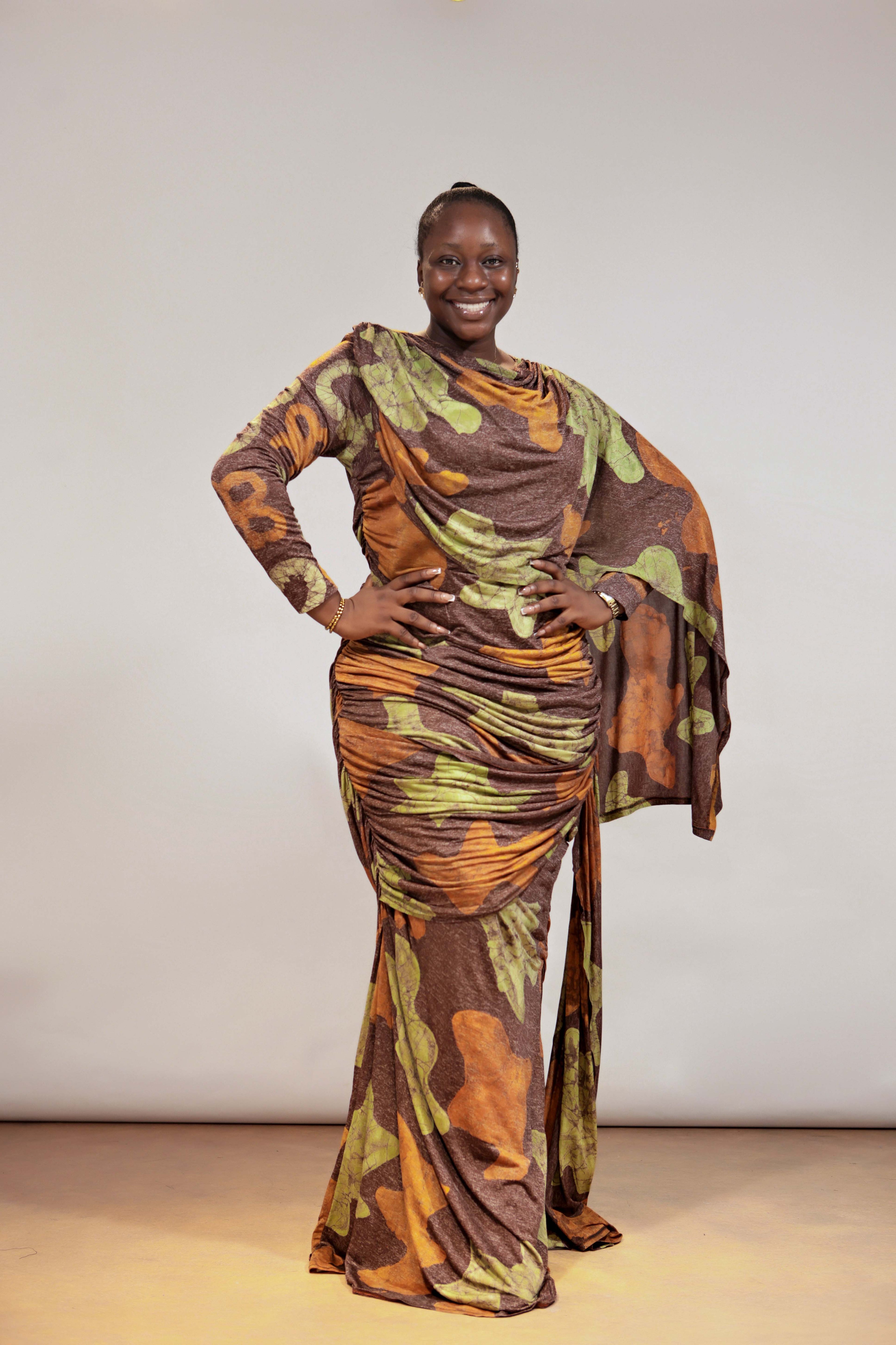 The Ripple Shawl Draped Dress