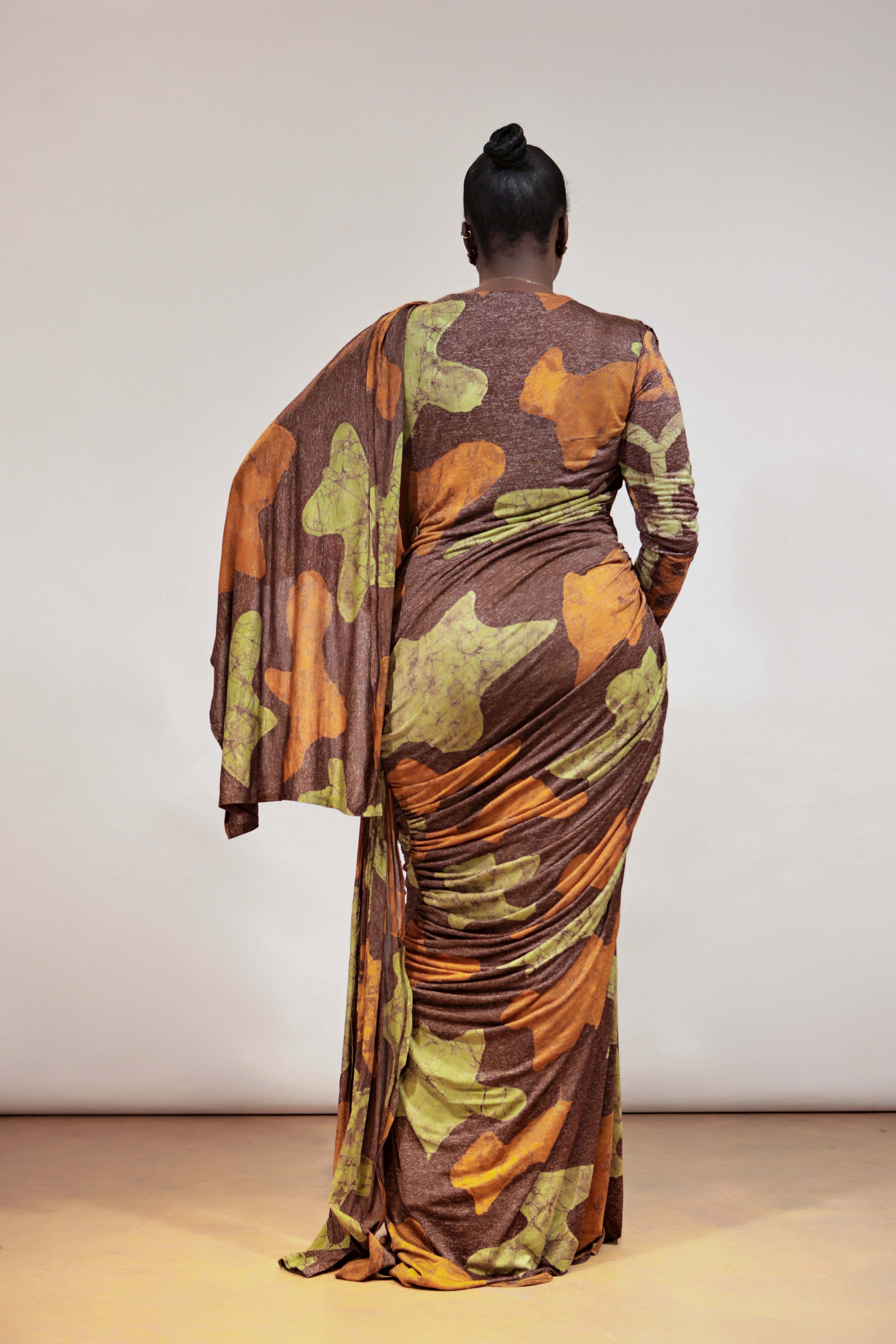 The Ripple Shawl Draped Dress