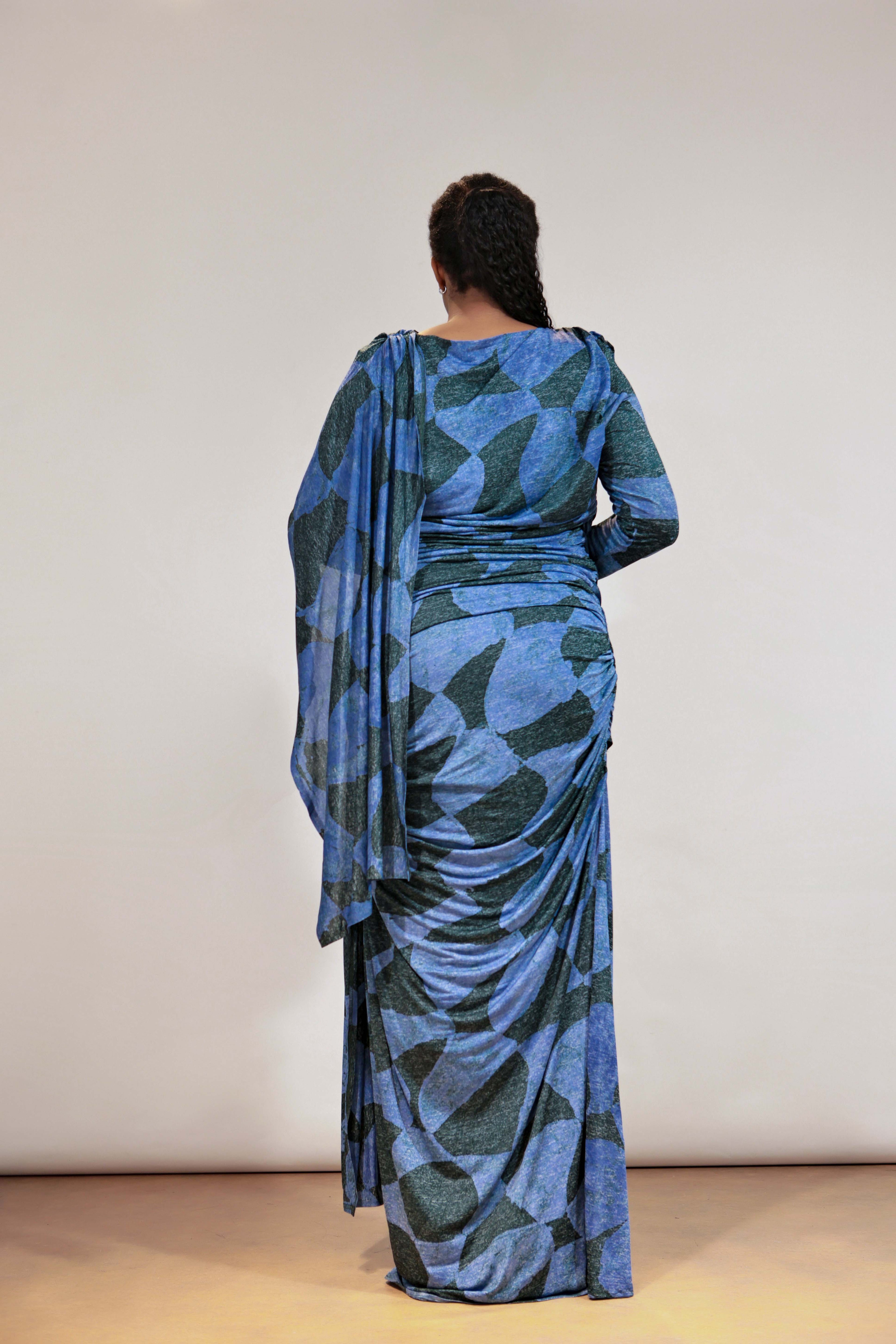 The Ripple Shawl Draped Dress