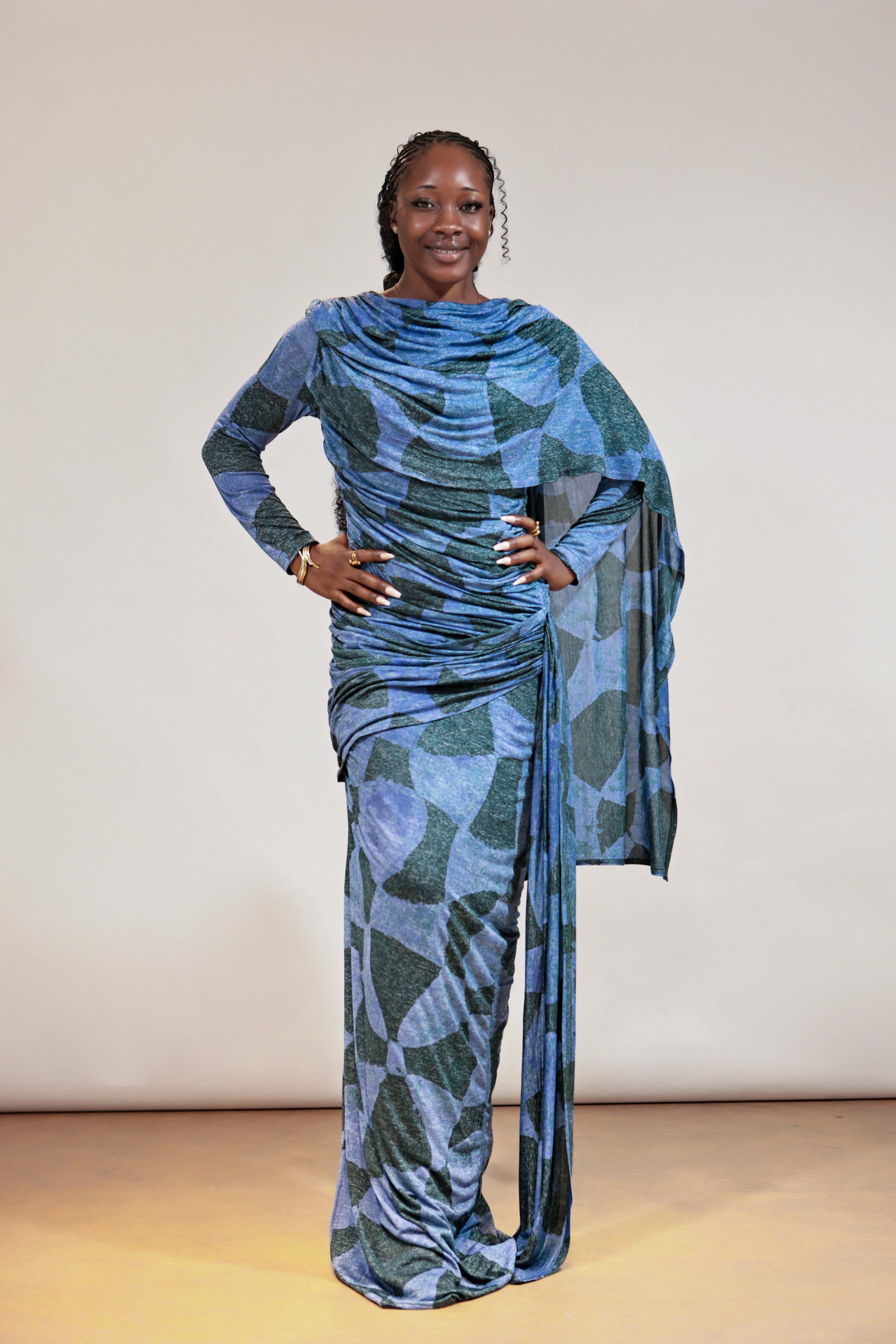 The Ripple Shawl Draped Dress