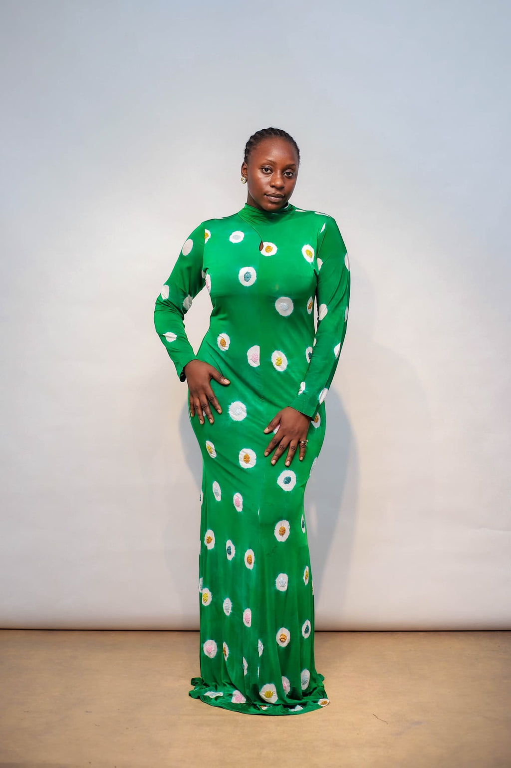 Adire oniko beaded dress